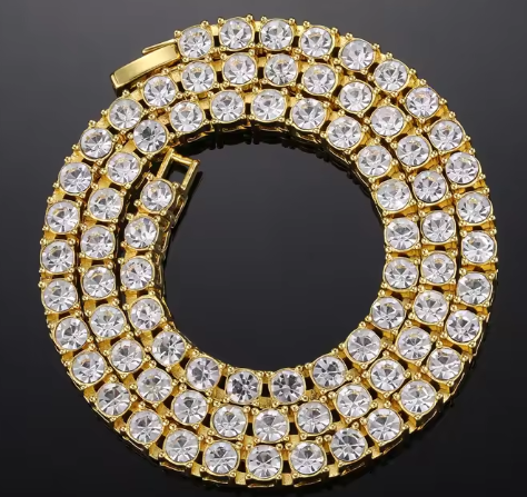 Crystal Tennis Chain Necklace | Gold & Silver