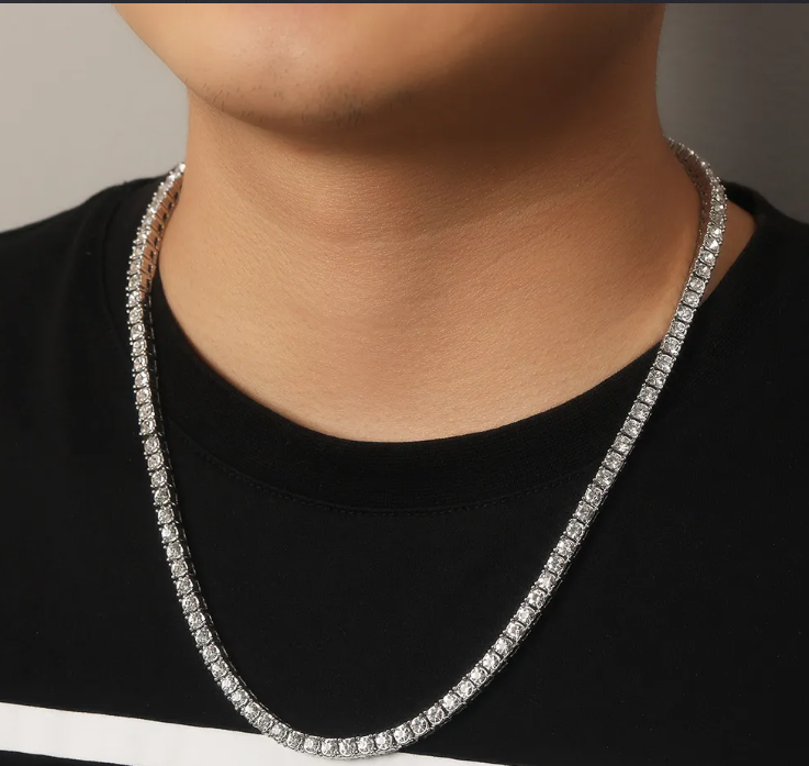 Crystal Tennis Chain Necklace | Gold & Silver