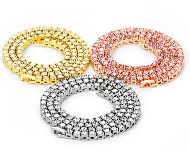Crystal Tennis Chain Necklace | Gold & Silver